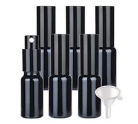 Contenants de voyage for cosmétiques, pots de voyage for produits de toilette, 6 flacons pulvérisateurs vides en verre bleu de 30 ml, flacons pulvérisateurs à brume fine avec pulvérisateur noir(Black,