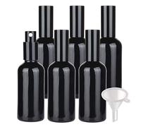 Contenants de voyage for cosmétiques, pots de voyage for produits de toilette, 6 flacons pulvérisateurs vides en verre bleu de 30 ml, flacons pulvérisateurs à brume fine avec pulvérisateur noir(Black,