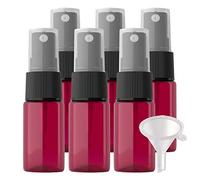 Contenants de Voyage for cosmétiques, Pots de Voyage for Produits de Toilette, 6 Mini flacons pulvérisateurs vides en Plastique Pet Marron de 10 ML avec pulvérisateur Noir(Red)