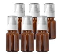 Contenants de voyage for cosmétiques, pots de voyage for produits de toilette, 6 pièces 120 ml à paroi épaisse, flacons pulvérisateurs à pompe en plastique PET ambré vide avec pulvérisateur à brume fi