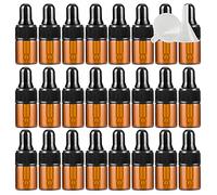 Contenants de voyage for cosmétiques, pots de voyage for produits de toilette, lot de 25 mini flacons compte-gouttes en verre marron vides de 2 ml avec pipette en verre, petit compte-gouttes ambré(2ml