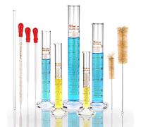 Contencinty Ensemble de cylindres gradués en verre borosilicate de qualité supérieure avec 3 pipettes + 2 brosses + 1 tige d'agitation