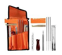 Contencinty Kit d'affûtage universel pour tronçonneuse, affuteuse de chaîne de tronçonneuse, limes rondes, lime plate, poignée, guide de limage, lime à tronçonneuse