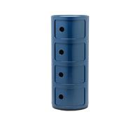Kartell Componibili 4 éléments bleu - petit meuble de rangement rond 77 x Ø32 cm (ABS, extérieur)