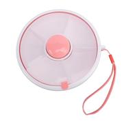 Conteneur à Collation à 5 Compartiments, Conteneur Rotatif avec Couvercle, étanche aux Fuites, Anti-déversement, pour Enfants, Lot Rotatif de Fruits (PINK)