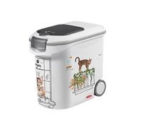 Curver Conteneur à Croquettes Pour Chats - 35L/12KG - Pets Collection - Rangement Hermétique Anti-Odeurs pour Nourriture pour Chats - Conteneur à Roulettes - 28 x 49 x 43 cm