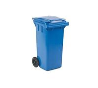 Conteneur à déchets 120 litres tri sélectif 2 roues couleur bleue