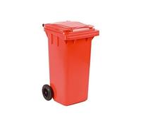 Vepa Bins Conteneur poubelle mobile 2 roues - 120 litres prise frontale - Rouge