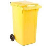 Vepa Bins Conteneur poubelle mobile 2 roues - 240 litres prise frontale - Jaune
