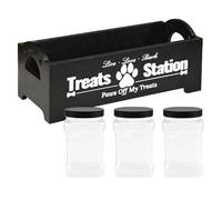 Conteneur À Friandises Canines, Lot De 3 Pots Avec Organisateur De Stockage, Bocal À Friandises Pour Chien Et Conteneur Pour Animaux, Pour Chat Animal Oiseau Maison Appartement Intérieur Cuisine