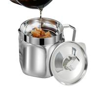 Conteneur À Graisse Pour Cuisine,1,5 L Pot En Acier Inoxydable | Récipient à Graisse avec Passoire,Pour Sauce, Vinaigre, Légumes, Friture, Marinade Et Conservation Des Aliments