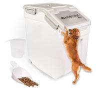Conteneur à nourriture Mobiclinic Blanc 20 litres Fermeture hermétique Avec roulettes Comprend une pelle et un doseur FeedPet
