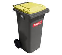 Conteneur à ordures SULO MGB 120 L, Gris/couvercle EURO.2 Jaune (22068+22386)