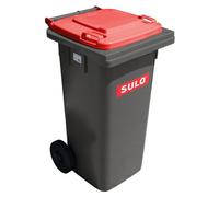 Conteneur à ordures SULO MGB 120 L, Gris/couvercle Rouge (22159)