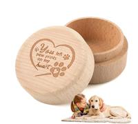 Conteneur à poils de chien - Poitrine de cendres en bois gravée rustique, boîte de jonction de mémoire dentaire | Support commémoratif pour perte d'animaux, urne décorative pour animaux de compagnie