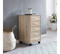 Conteneur à roulettes LARA rouleau de bois support 33x63x38cm conteneur bureau