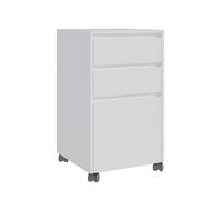 Conteneur à roulettes Relaxdays, 3 tiroirs, tiroir pour dossiers suspendus, H x L x P : 70 x 40 x 40 cm, blanc