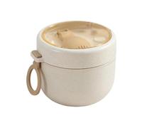 Conteneur À Soupe Avec Couvercle - Silicone PP 600ml 11,8x9,2cm | Bol Déjeuner Hermétique Micro-Ondes Sûr Avec Cuillère | Récipient Aliments Chauds Portable Repas Prêt Bureau École Voyage Camping Piqu