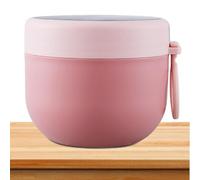 Conteneur alimentaire isolé : pot en acier inoxydable, conception sous vide à double paroi thermique, corps thermique à couches | Support portable pour aliments chauds avec poignée en silicone pour