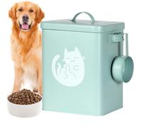 Conteneur Croquettes 6L - Bac Stockage Aliment Animaux en Acier Hermétique | Boîte Conservation Croquettes Chat Chien | Seau Métal Anti Humidité avec Cuillère | Réservoir Nourriture Cuisine Garage Fer
