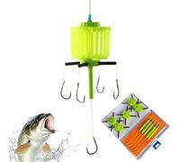 Conteneur d'alimentation pour pêche à la carpe avec hameçons | Étuis à appâts flottants et hameçons,Équipement de pêche pour pêcheurs expérimentés et débutants