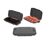 Conteneur de cartouches pratique pour Nintendo Switch 2 - Peut contenir 14 jeux - Fermeture ferme - Corps en ABS pour le transport (noir et orange)