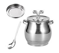 Conteneur de graisse avec passoire - Acier inoxydable | Stockage de graisse avec spatule | Boîte en acier inoxydable pour garde-manger, comptoir, réfrigérateur, poêle, four, ferme, cuisine, Fr