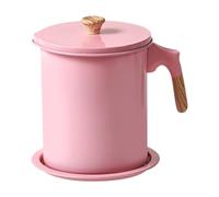 Conteneur de graisse de bacon avec filtre - Pot de filtre à huile en acier inoxydable avec bec verseur, pot de stockage de séparateur de graisse 1,4 l pour huile de cuisson, collecteur