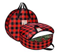 Conteneur De Guirlandes De Noël | 2 Pièces Support De Carreaux,Boîte De Rangement Guirlande Avec Fermeture À Glissière Et Poignée | Pour Maison Sous-Sol Garage Grenier Vacances Noël