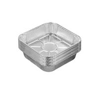 Conteneur de nourriture argenté, Lot de 20 moules à pâtisserie carrés en aluminium argenté, pratiques et pratiques, for la cuisson au four(8x8inch)
