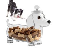 Conteneur de nourriture pour chien - Boîte hermétique en verre | Distributeur de biscuits pour chiots Snack pour collations Barres de viande Biscuits
