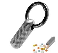 Conteneur de pilules en titane - Bouteille de pilule étanche | Tiny Titanium métal portable de voyage portable Récipient de pilule pour bouteille de pilule porte-clés