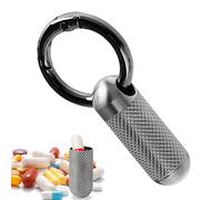Conteneur de pilules en titane - Porte-pilules portable étanche avec anneau de clé | Petite bouteille pour pilules de voyage, récipient scellé en métal robuste, bouteille de médicament