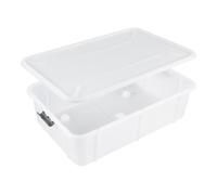 Conteneur de rangement 29L BranQ Uni avec couvercle et roues blanc 7529