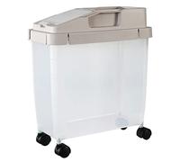 Conteneur de rangement de riz, contenant bac à bac à ingrédient 10 kg aliment riz scellé scellé sur roues avec couvercle mesurant du café, bacs farine sur roues
