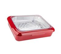 Conteneur de rangement en aluminium pour organiser les plateaux jetables pour la cuisson, le service, nettoyage facile, passe au lave-vaisselle, solution de voyage, couvercle transparent, boîte de