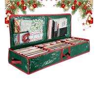 Conteneur de Rangement pour Papier Cadeau | Grande Capacité Imperméable,Boîte de Rangement pour Papier Cadeau de Noël,Pour Le Salon, La Chambre À Coucher, Le Placard, Les Rouleaux, Les Rubans Et Le Nœ
