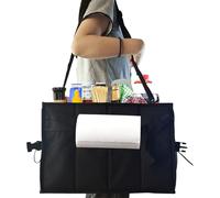 Conteneur de rangement pour ustensiles pour barbecue, poignée robuste, rangement pour barbecue de grande capacité, organisateur d'ustensiles de cuisine avec poche