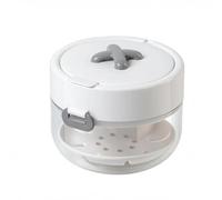 Conteneur de stockage de trempage de protège-dents de retenue polyvalent, étui de bain à aligneur à montée automatique, tasse de nettoyage de prothèse dentaire Portable avec brosse (White)