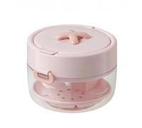 Conteneur de stockage de trempage de protège-dents de retenue polyvalent, étui de bain à aligneur à montée automatique, tasse de nettoyage de prothèse dentaire Portable avec brosse (Pink)