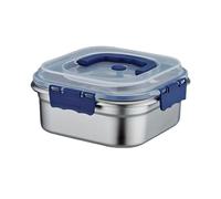 Conteneur de stockage des aliments : récipient transparent en acier inoxydable, boîte à lunch étanche, boîte empilable d'économie d'espace avec tasse à mesurer | Organisateur domést