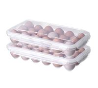Conteneur de stockage d'œufs, 2 pièces, boîte transparente à 18 fentes avec couvercle, réfrigérateur empilable en PP de qualité alimentaire