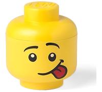 Conteneur de stockage - Lego - Petite tête de rangement - Jaune - Empilable - 16cm x 18cm