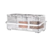 Conteneur de stockage pour épices, Boîte à épices de cuisine,Boîte de rangement à épices pour sel | Conteneur à épices transparent Pot à épices pour sel, poivre, poudre de chili, sucre