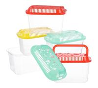 Conteneur de Transfert pour Poissons D'aquarium Couvercle Ventilé | Design Transparent Moderne, Plastique ABS Solide, pour Observation en t Aventures en Plein Air Couleur Aléatoire