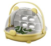 Conteneur de transport de vers à soie - Boîte d'alimentation transparente portable 21x20x17 cm | Boîte d'élevage de reptiles, poignée, observation de cage d'habitat, transport
