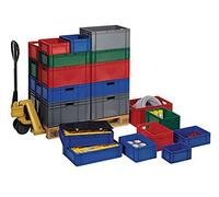 Conteneur de transport gerbables L400xl300xH320 mm vert PP poignée traversante parois latérales fermées 1 pièces