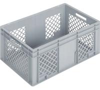 Lockweiler Conteneur de transport gerbable L600xl400xH280mm gris PP poignée traversante par Quantité:1