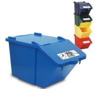 Conteneur de tri sélectif à deux niveaux - bleu 45L