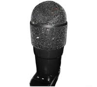 Conteneur Déchet Auto Résine Strass 20x9cm(Black) | Design strass élégant, matériau plastique dur, étanche, capacité 300ml, nettoyage facile